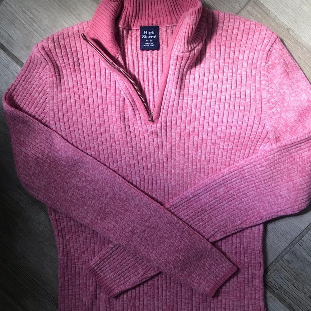 Y2K Pink Ribbed Sweater - Picture 3 of 4
